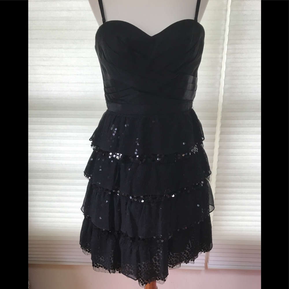 BCBGMaxAzria black tuille/sequin party dress, sz10